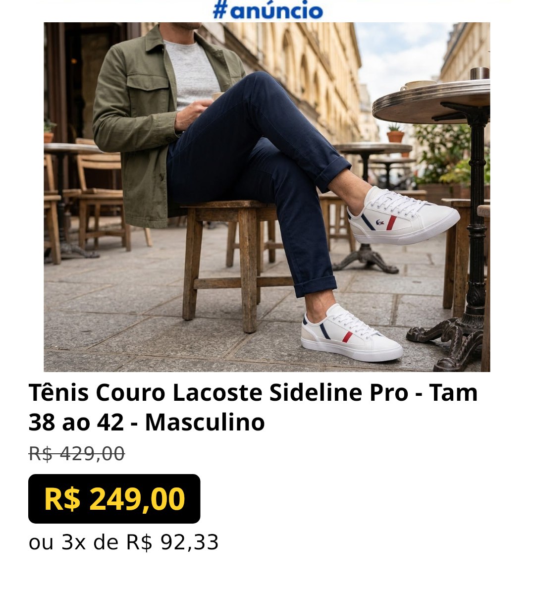 Tênis Couro Lacoste Sideline Pro