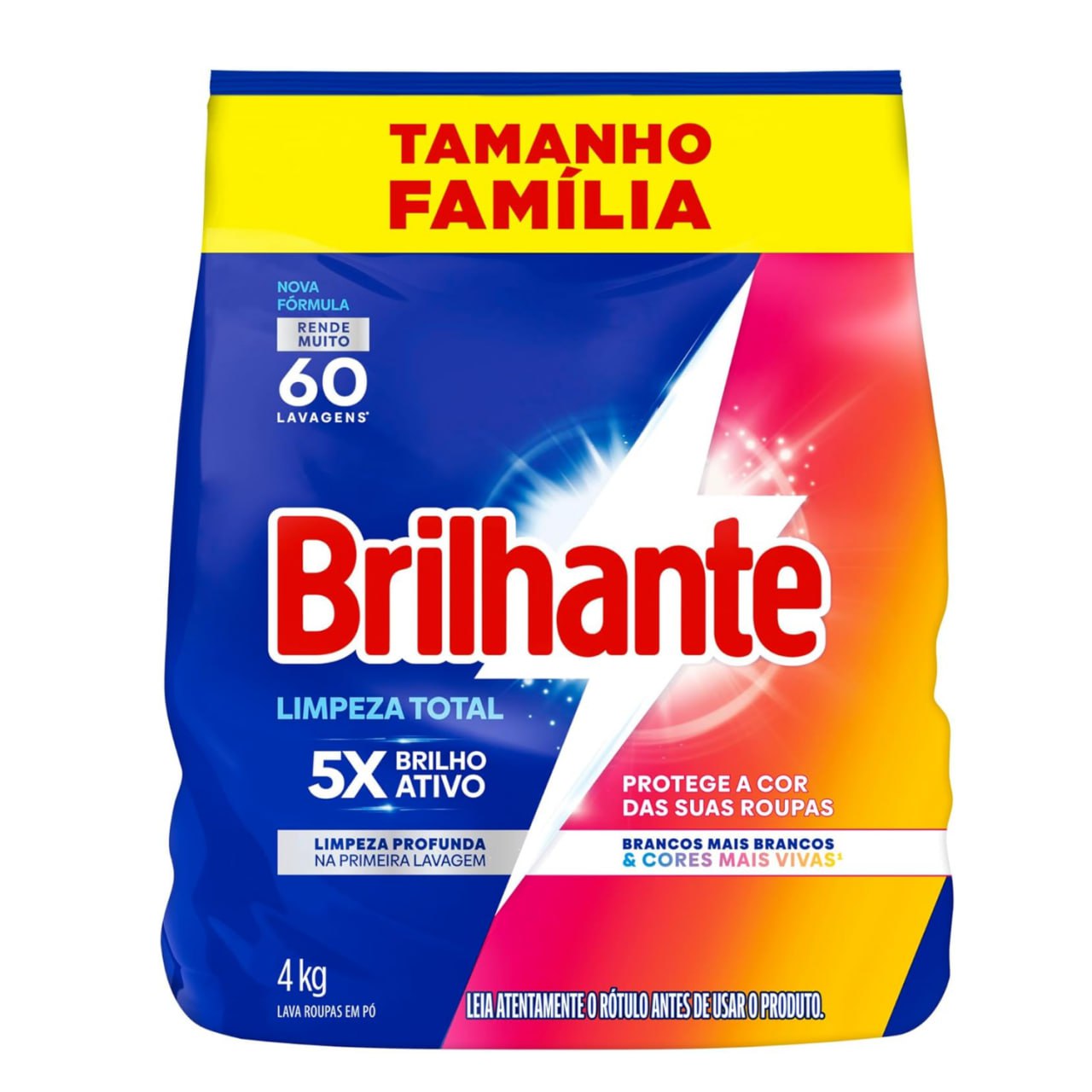 Brilhante Lava-Roupas Em Pó Roupas Brancas E Coloridas Limpeza Total Pacote Tamanho Família 4 Kg