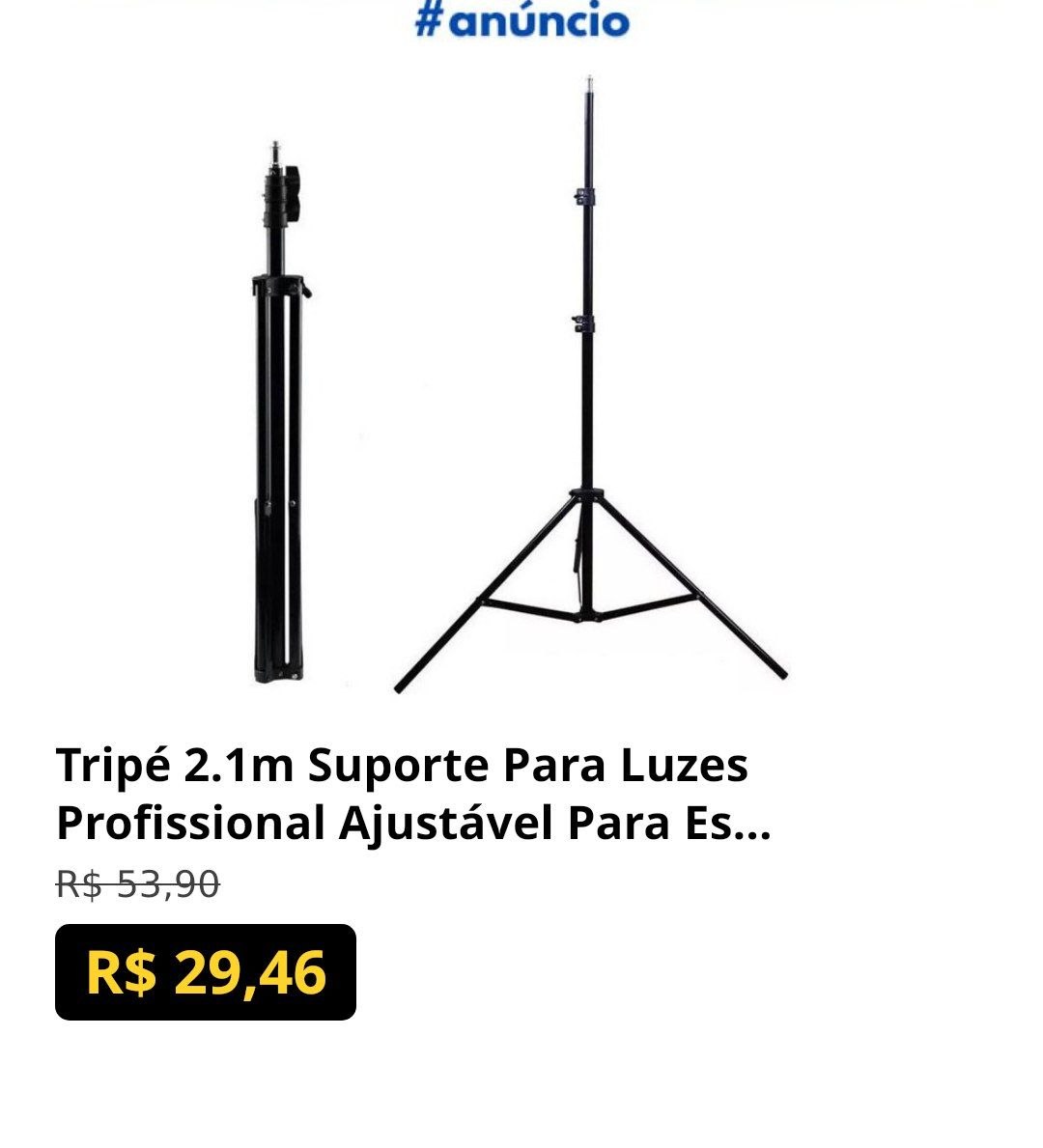 Tripé 2.1m Suporte Para Luzes Profissional Ajustável Para Estúdio Fotográfico E Vídeos