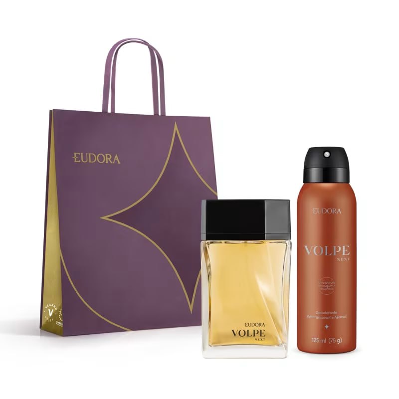 Kit Volpe Next: Desodorante Colônia 100ml + Desodorante Antitranspirante Aerosol 125ml + Sacola