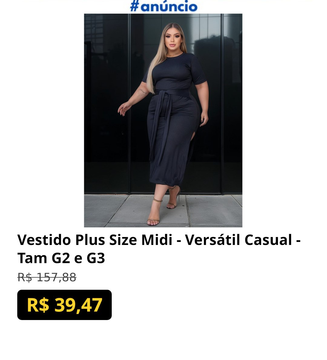 Vestido Plus Size Midi - Versátil Casual