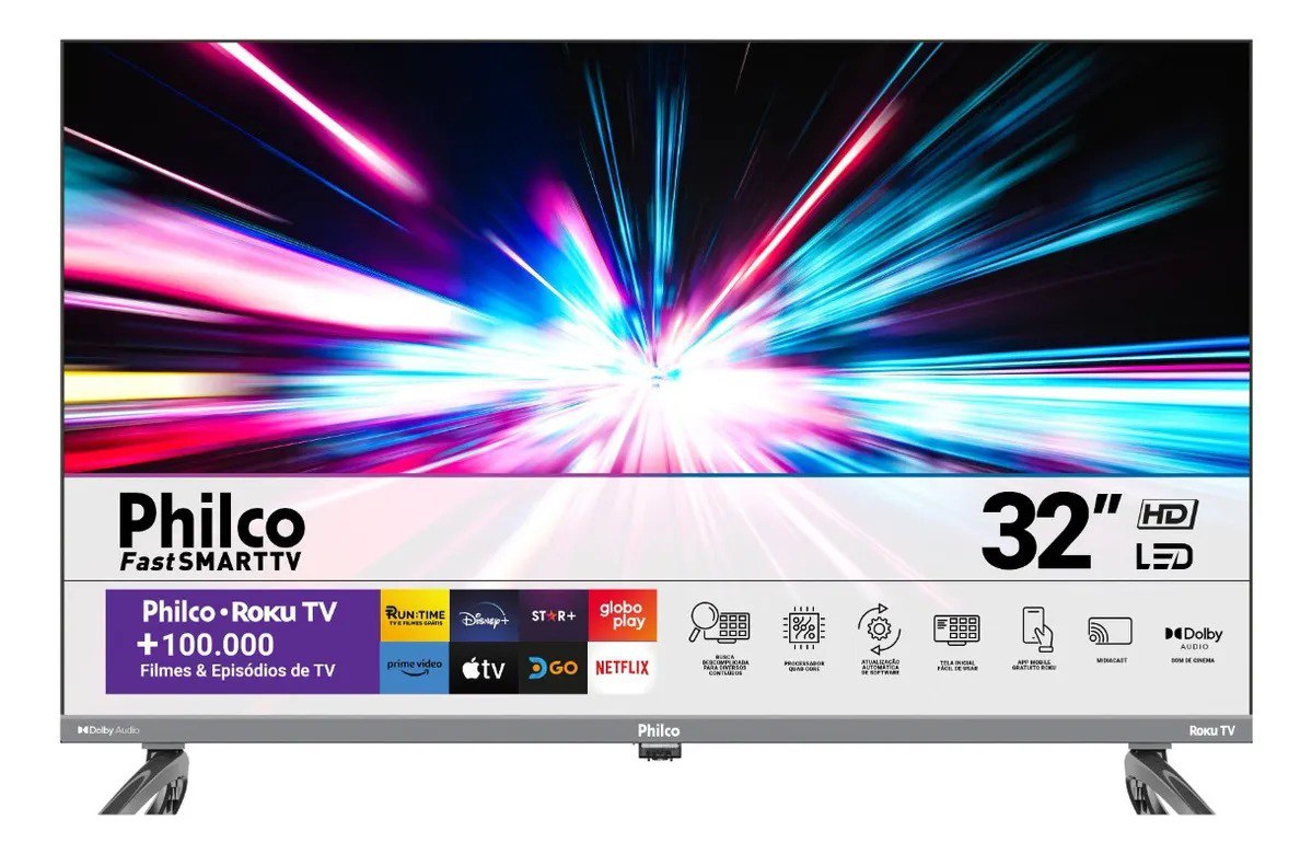 Smart Tv 32 Philco Ptv32k34rkgb Roku Tv Led Dolby Audio