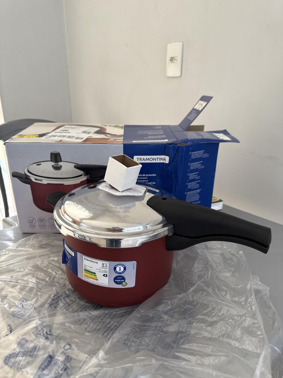 Panela De Pressão Tramontina Vancouver Vermelha 4,5L