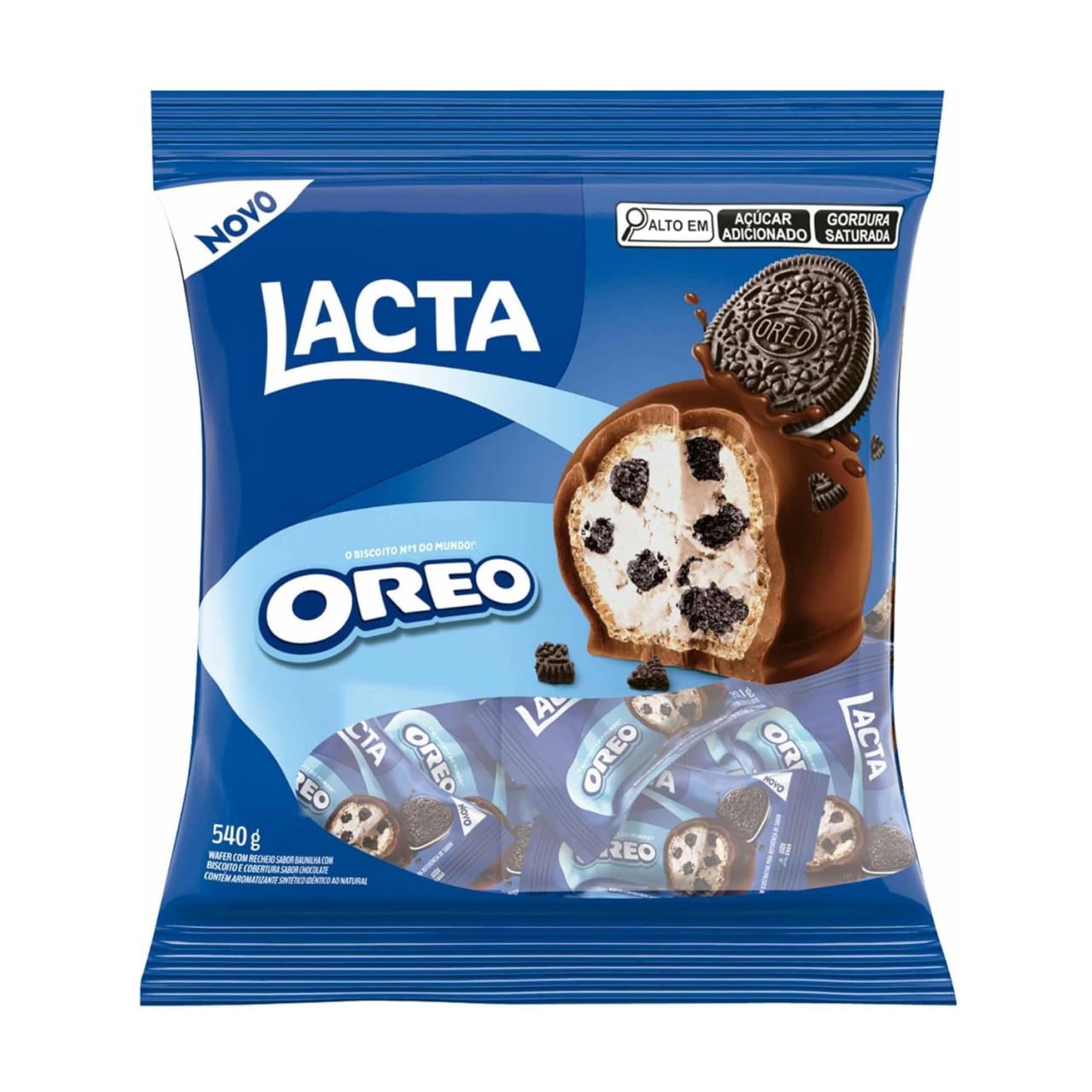 Wafer Lacta com Recheio de Oreo - Pacote 540g