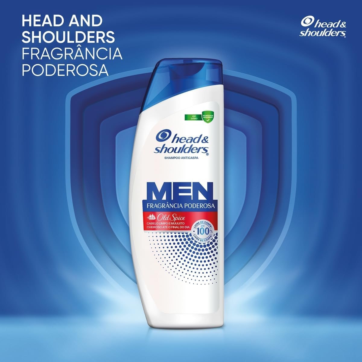 Head & shoulders & Shampoo Anticaspa Masculino com Old Spice Para Cabelo Oleoso 400 Ml