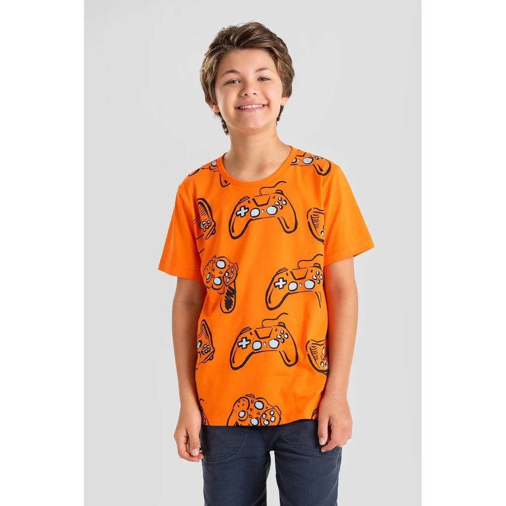 Camiseta Meia Malha Juvenil Masculina Game World