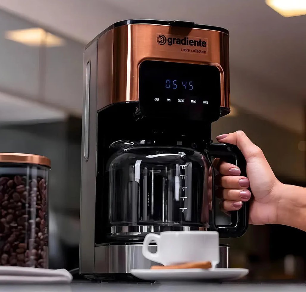 Cafeteira Digital Programável Supreme Touch 800w Gradiente Prata E Cobre 127v
