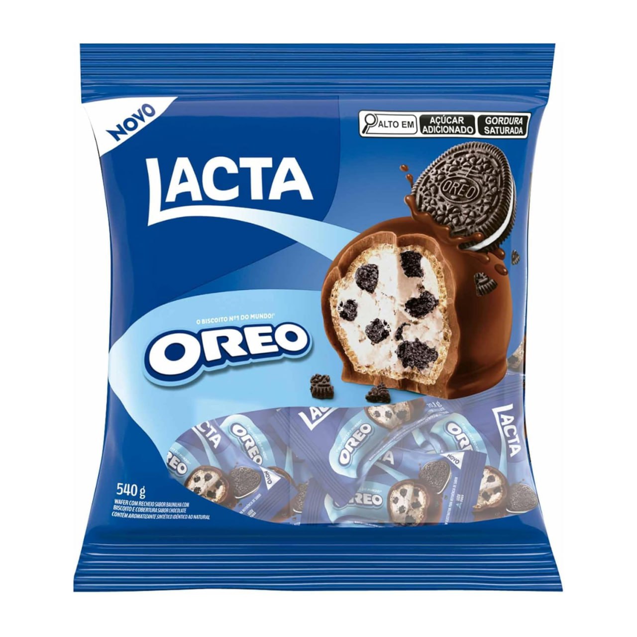 Wafer Lacta com Recheio de Oreo - Pacote 540g