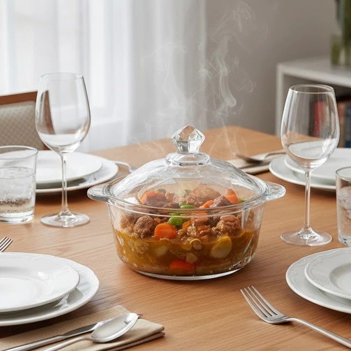 Travessa Caçarola de Vidro com Tampa 900ml