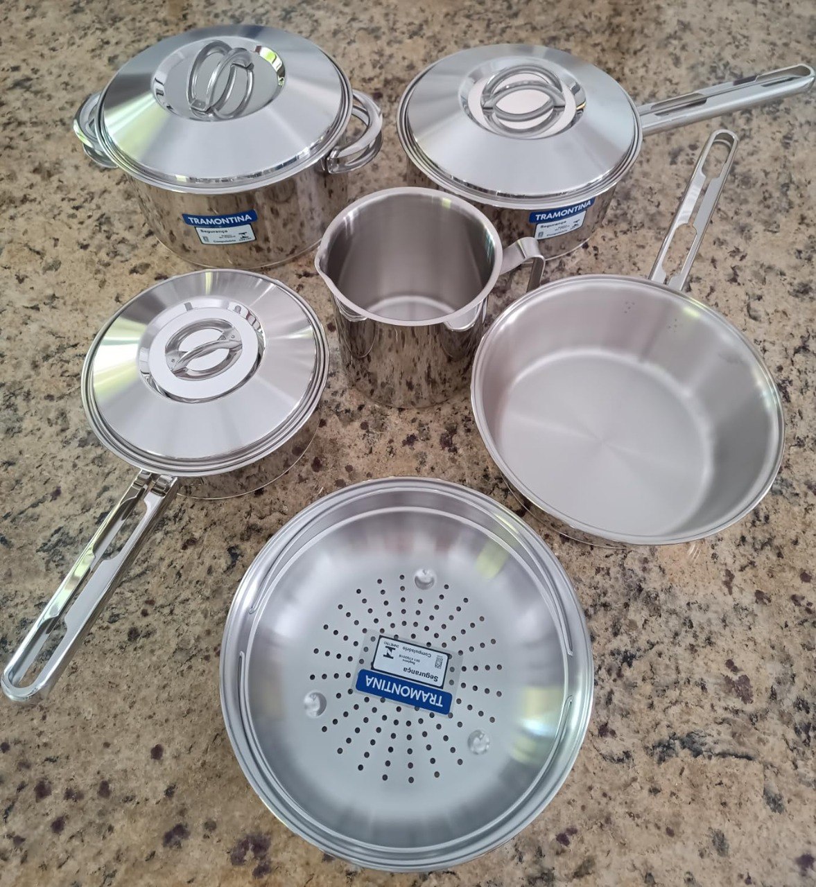 Jogo de Panelas de Aço Inox 6 peças Solar Tramontina