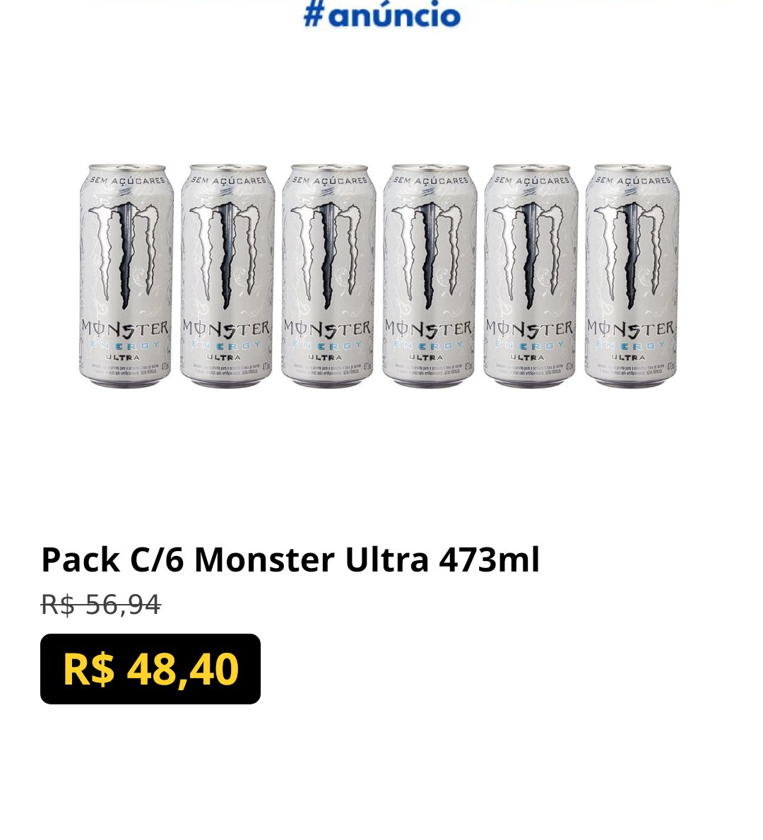 Pack C/6 Monster Ultra 473ml