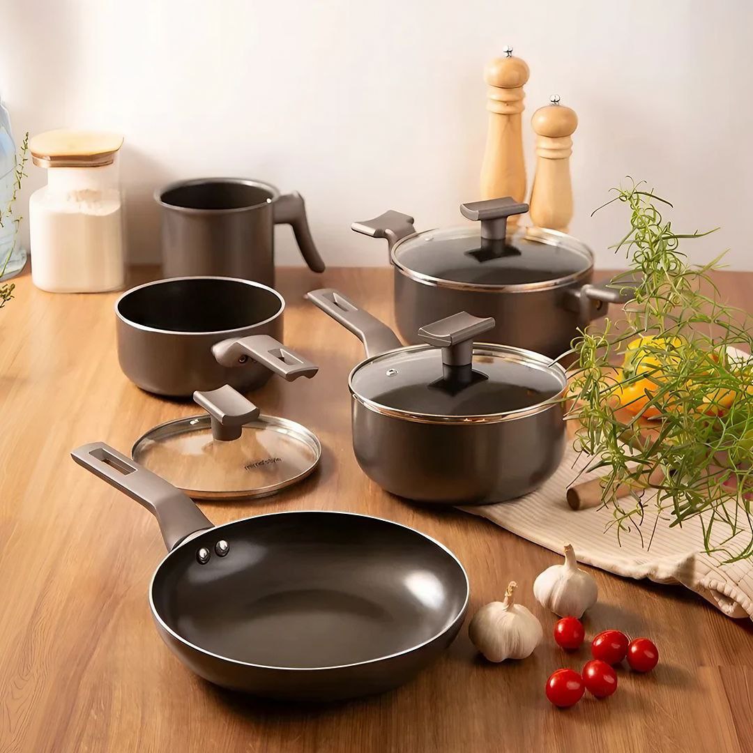 Conjunto De Panelas Sartin Graf 5 Peças Cerâmica Mimo Style Grafite