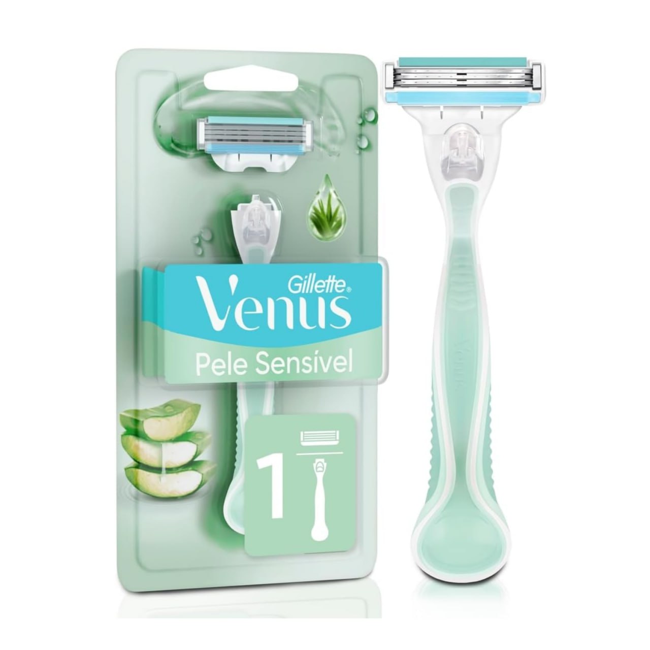 Gillette Venus Pele Sensível Aparelho de Depilar Recarregável com Aloe Vera