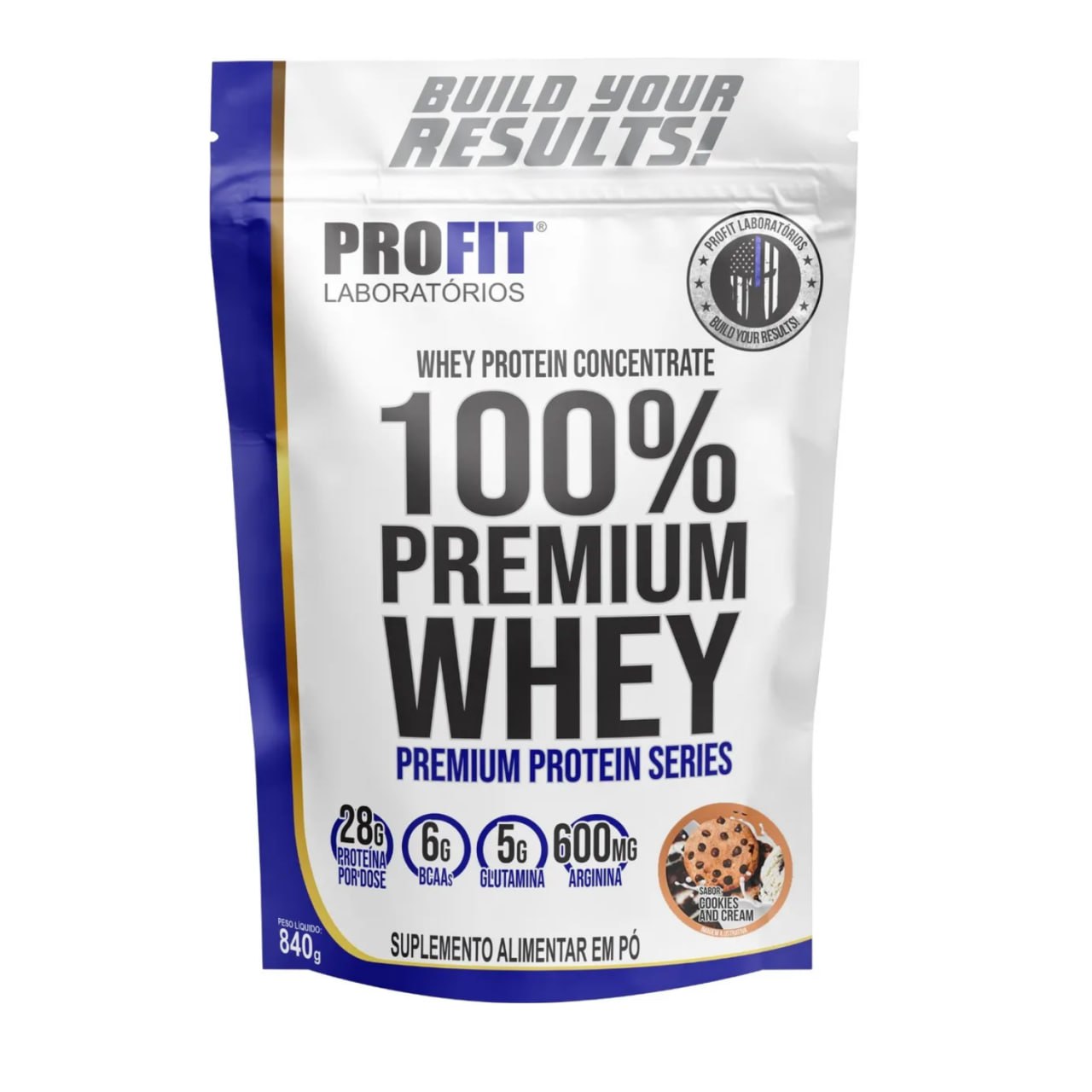 Whey Protein 100% Concentrado Premium 840g Profit Sabor Cookies Cookies And Cream
