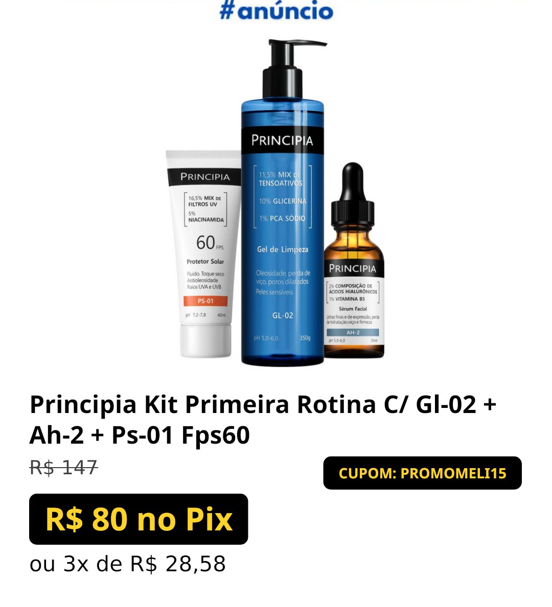 Principia Kit Primeira Rotina C/ Gl-02 + Ah-2 + Ps-01 Fps60