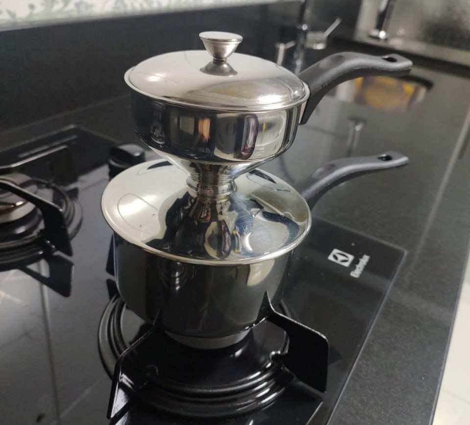 Cuscuzeira Individual de Aço Inox 25cm x 12cm x 17,5cm