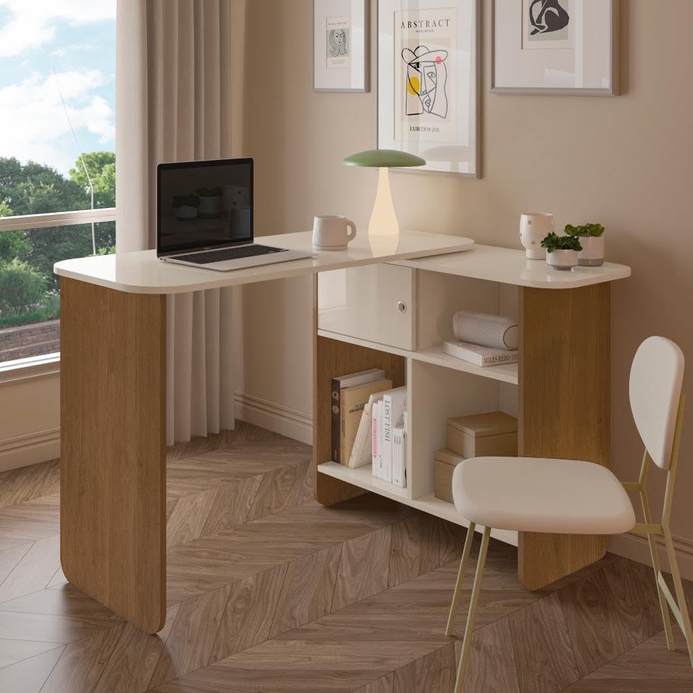 Escrivaninha em L, reta ou fechada