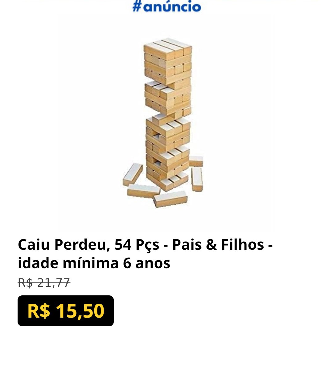 Caiu Perdeu, 54 Pçs - Pais & Filhos - idade mínima 6 anos