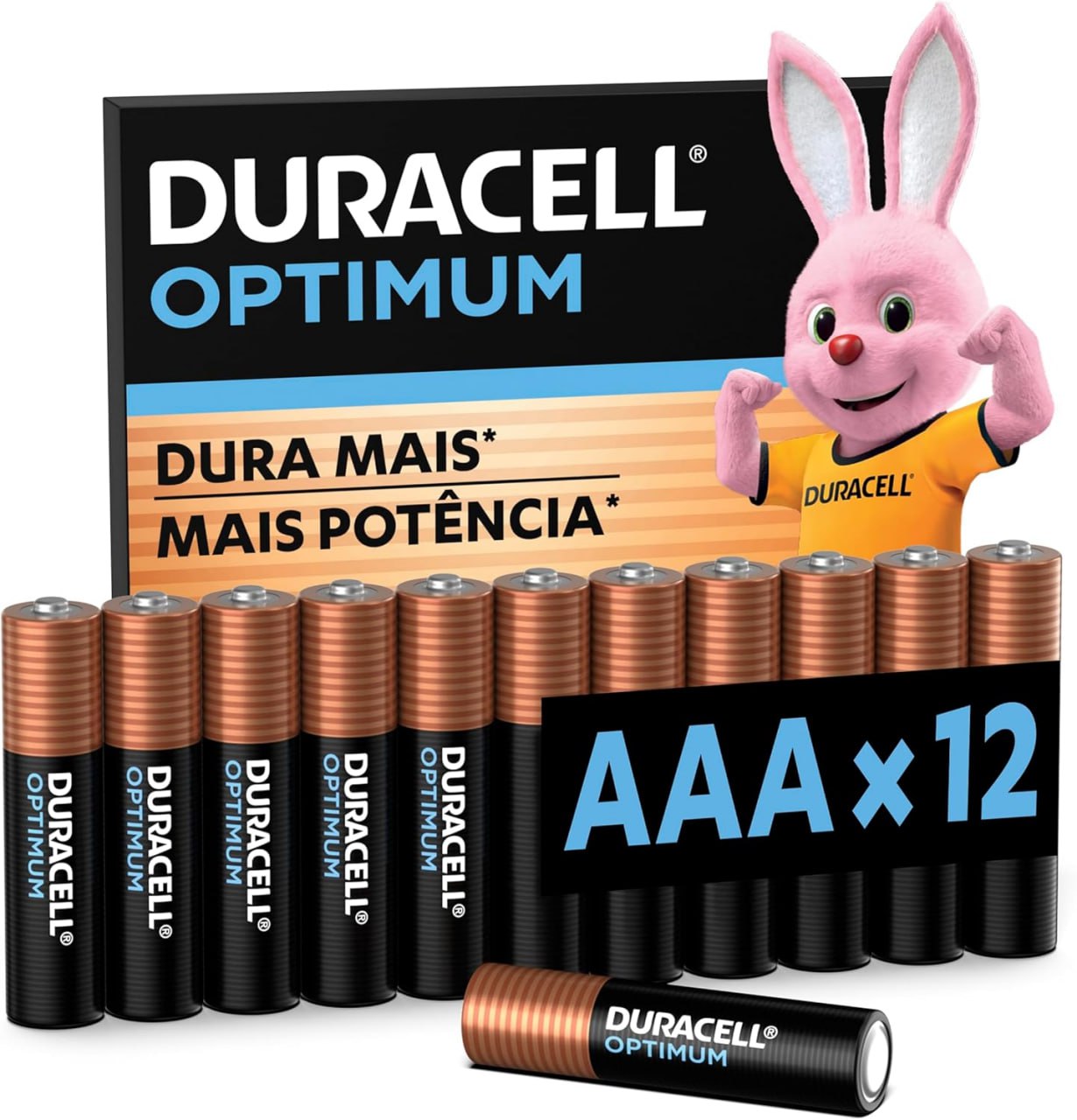 Duracell Pilhas Optimum AAA Palito Pack 12 Unidades