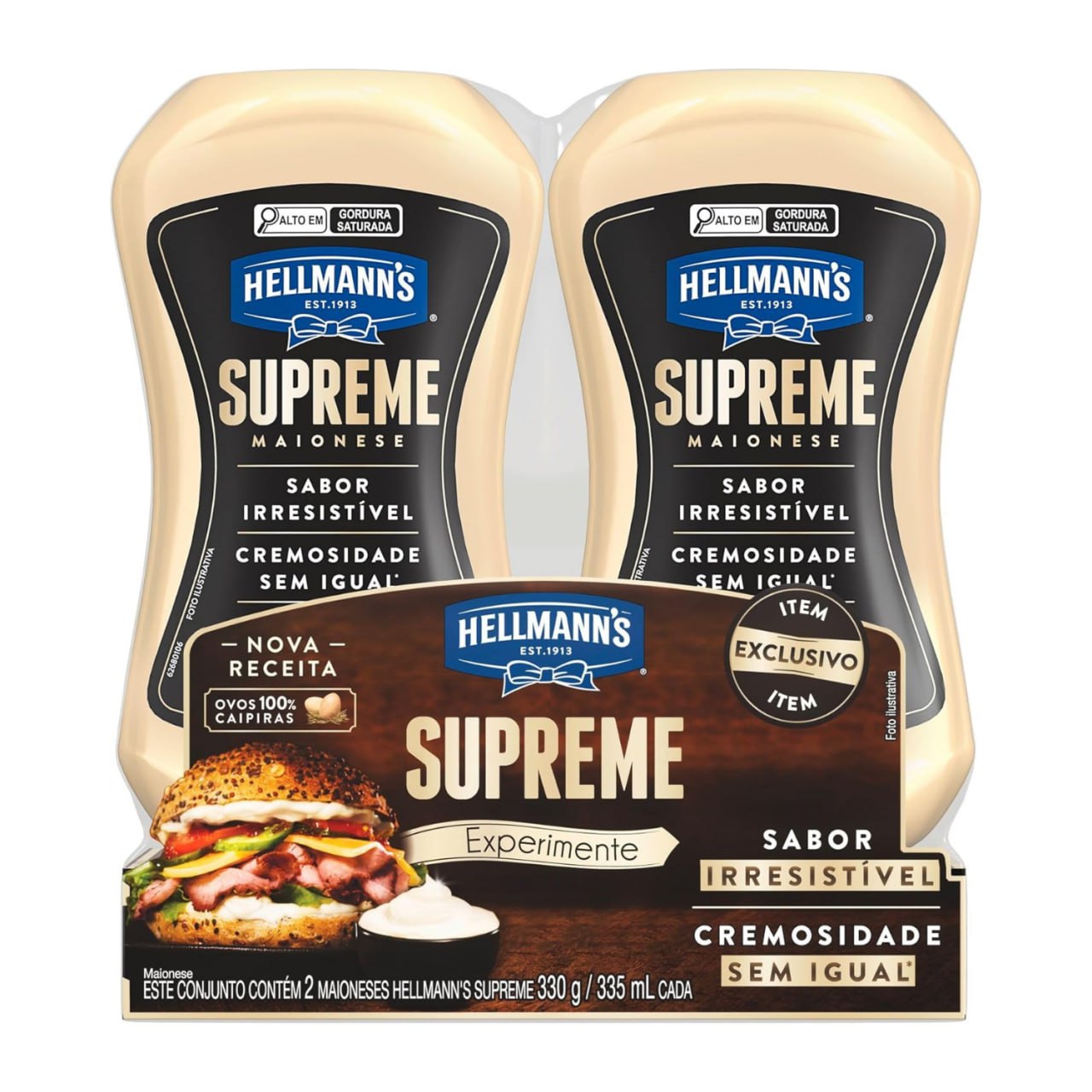 Pack Maionese Hellmann's Supreme Squeeze 330g 2 unidades