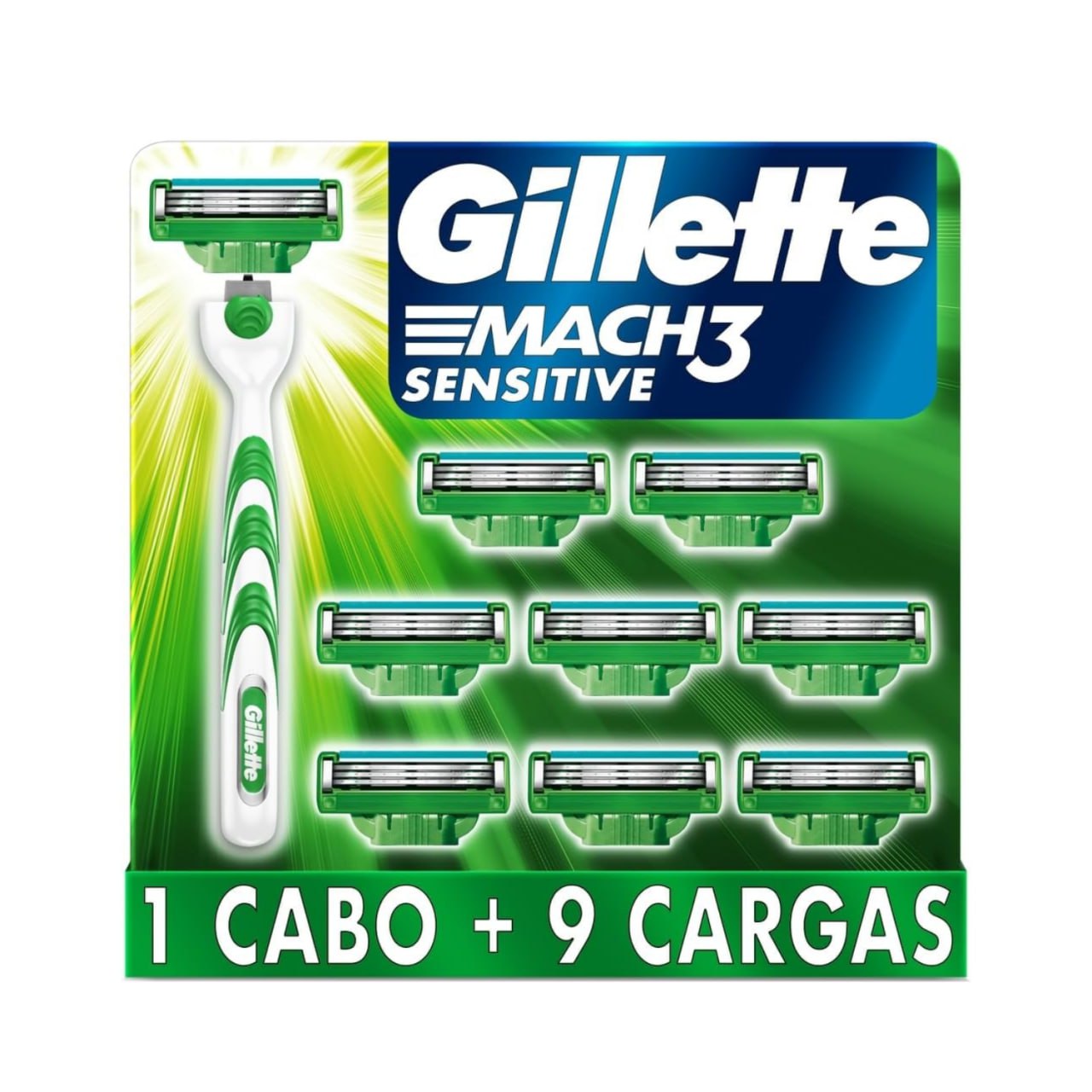 Gillette Aparelho De Barbear Mach3 Sensitive + 9 Cargas