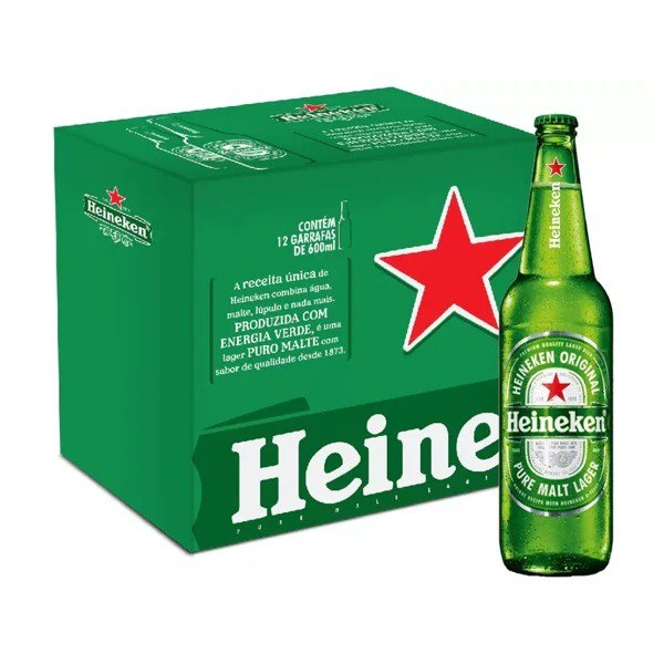 Cerveja Heineken Garrafa 600ml - 12 unid.
