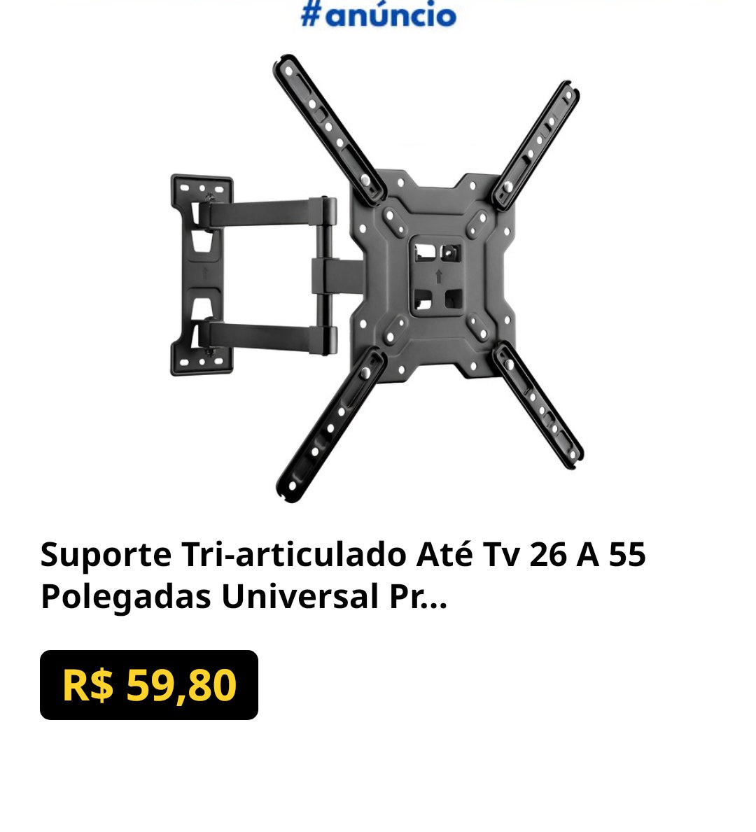 Suporte Tri-articulado Até Tv 26 A 55 Polegadas Universal Preto