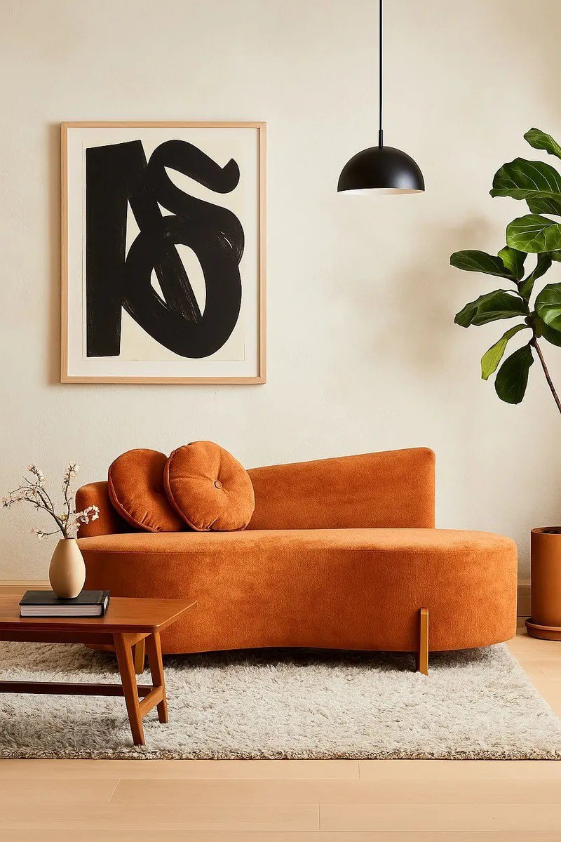 Sofá Naty Curvo 2 Lugares Bouclé