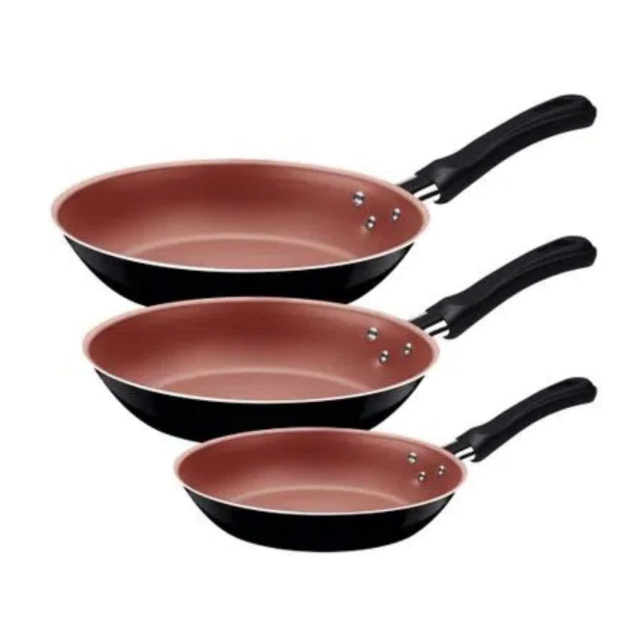 JOGO FRIGIDEIRAS 3PCS CARIBE PRETO