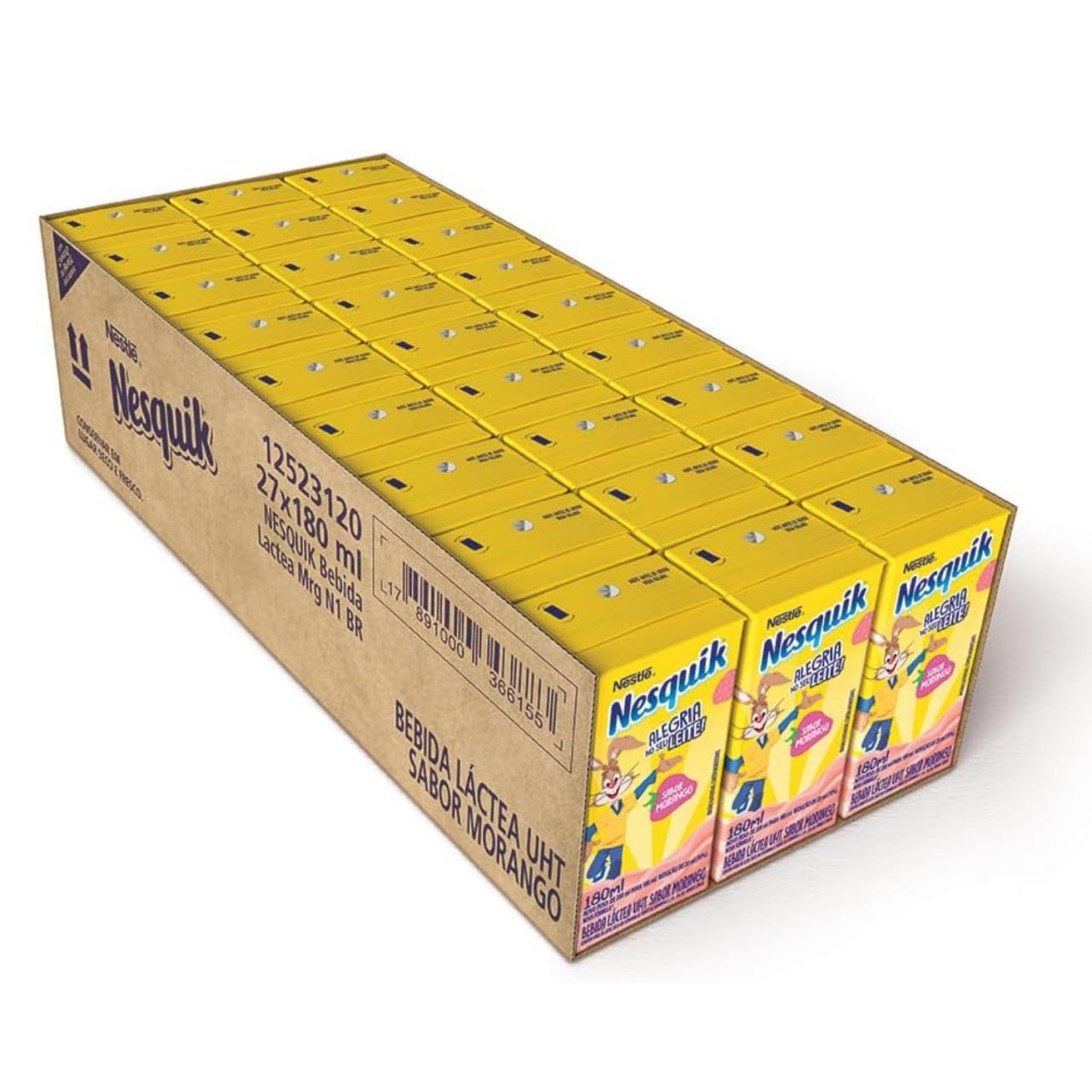 Bebida Lactea NESQUIK Morango 180ml - 27 unidades