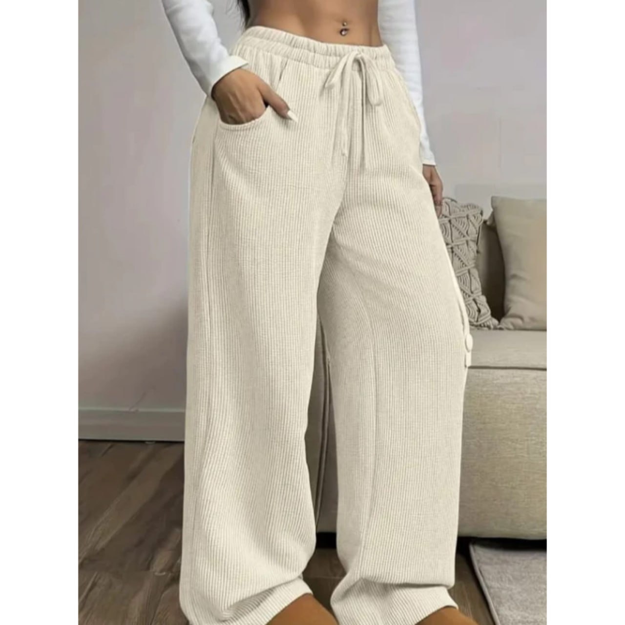 Calça Feminina Pantalona Tecido Anarruga