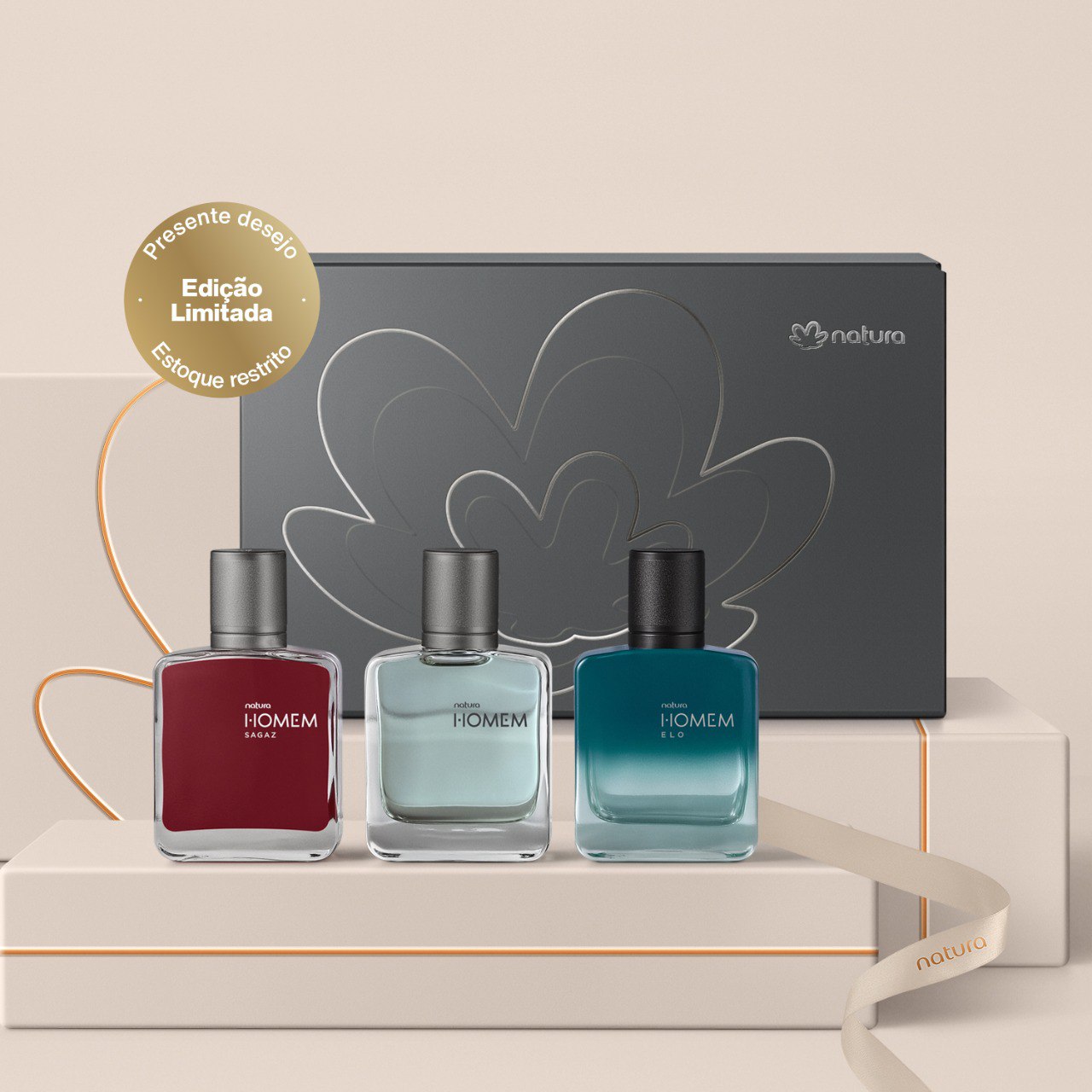 Coleção Especial Miniaturas de Natura Homem 3 un de 25 ml