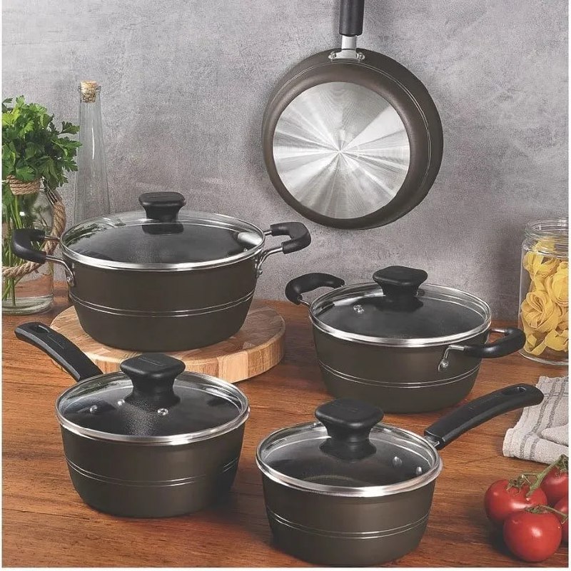 Jogo De Panelas Antiaderente 5 Pçs Sicília Tramontina Avelã