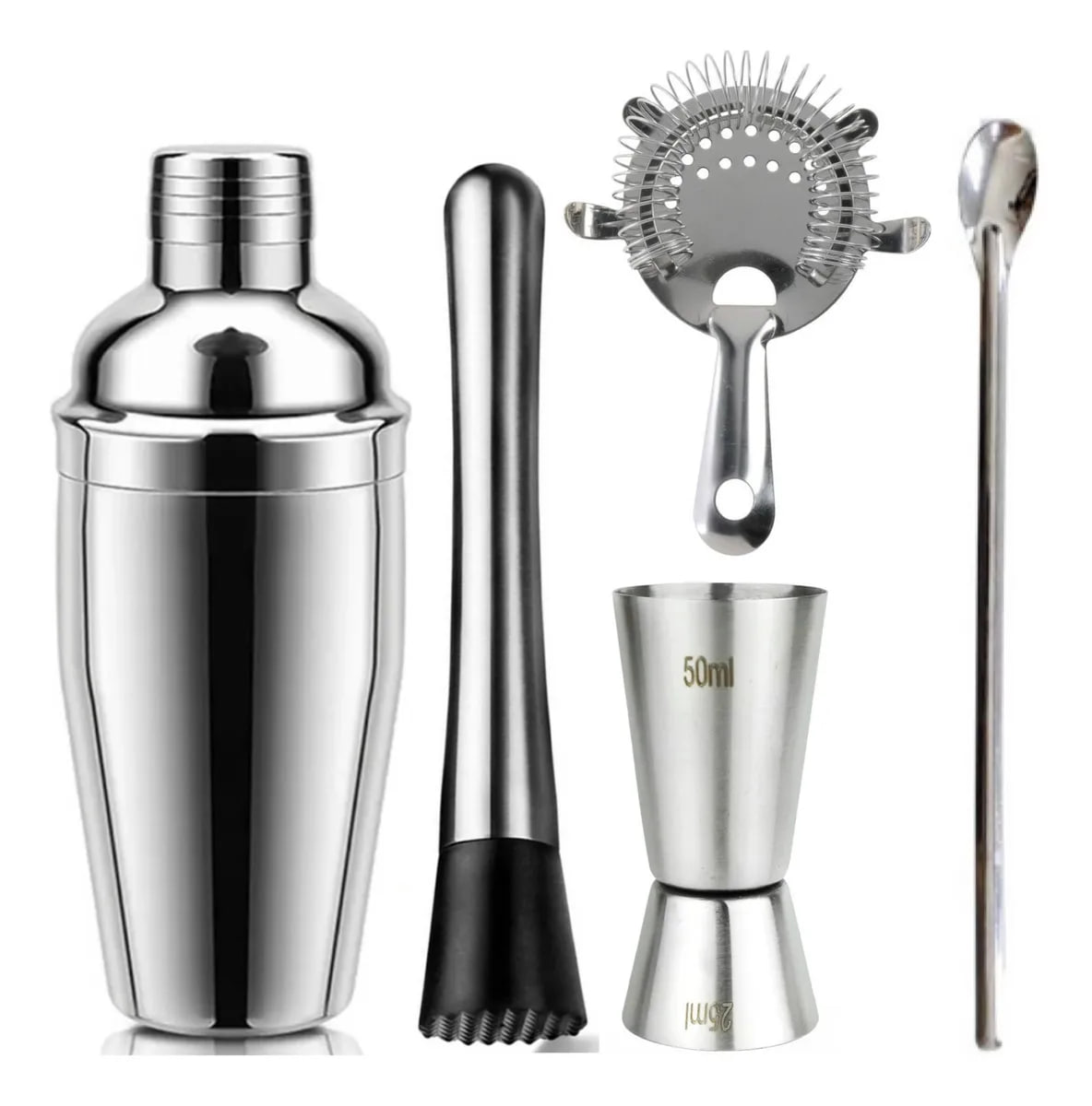 Coqueteleira Bar Man Profissional Inox Drink Caipirinha Bar Cor Prateado