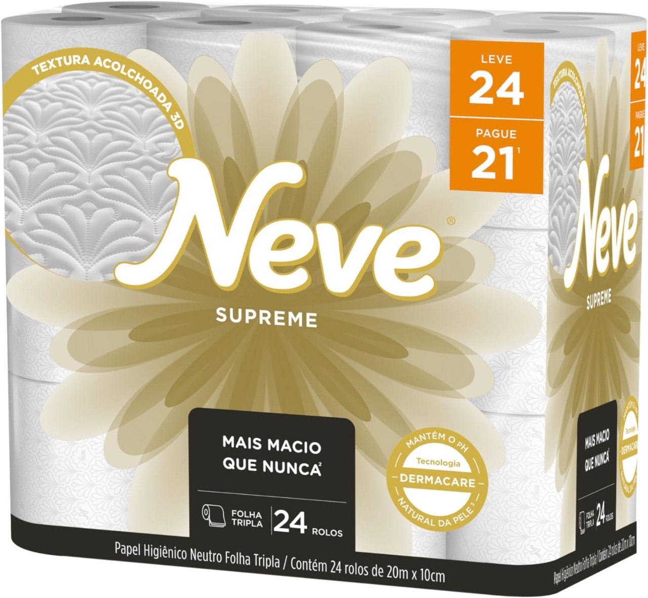 Papel Higiênico Neve Supreme Folha Tripla