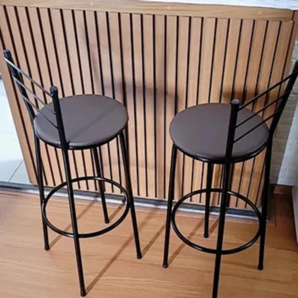 Banquetas Alta Bistrô Bancos Bancada Cozinha Americana Bar Balcão - Kit 2