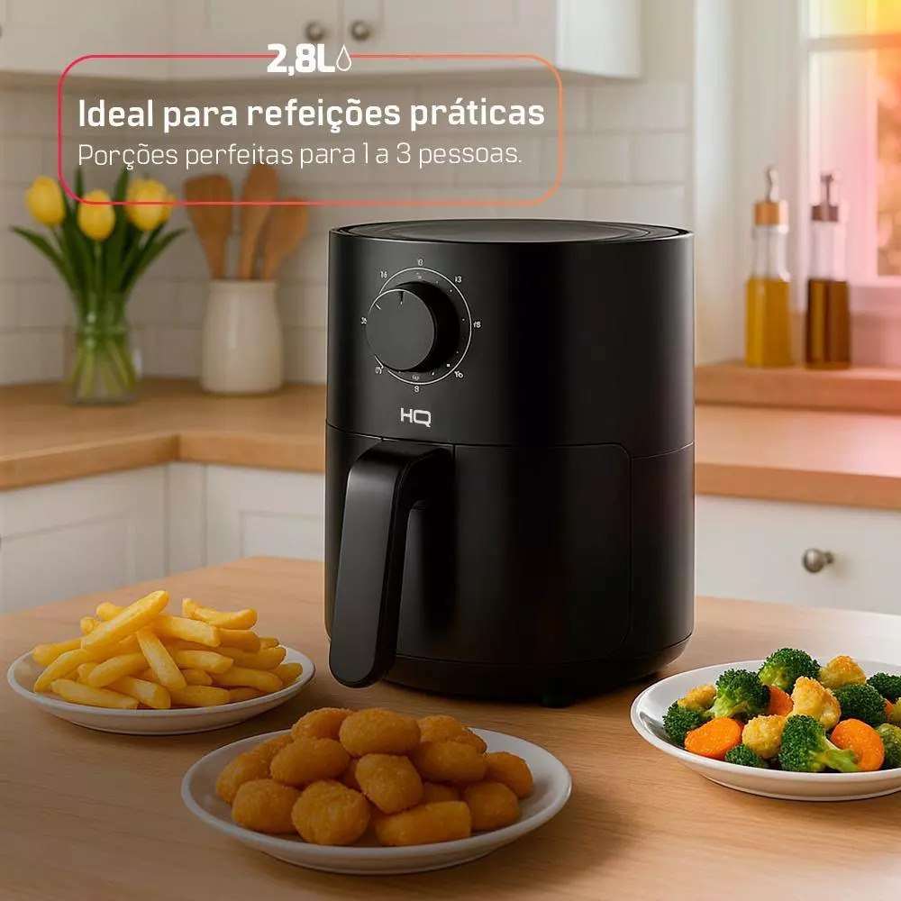 Fritadeira Elétrica AirFryer HQ 2,8 litros Preta HQ-AF2.8LMG