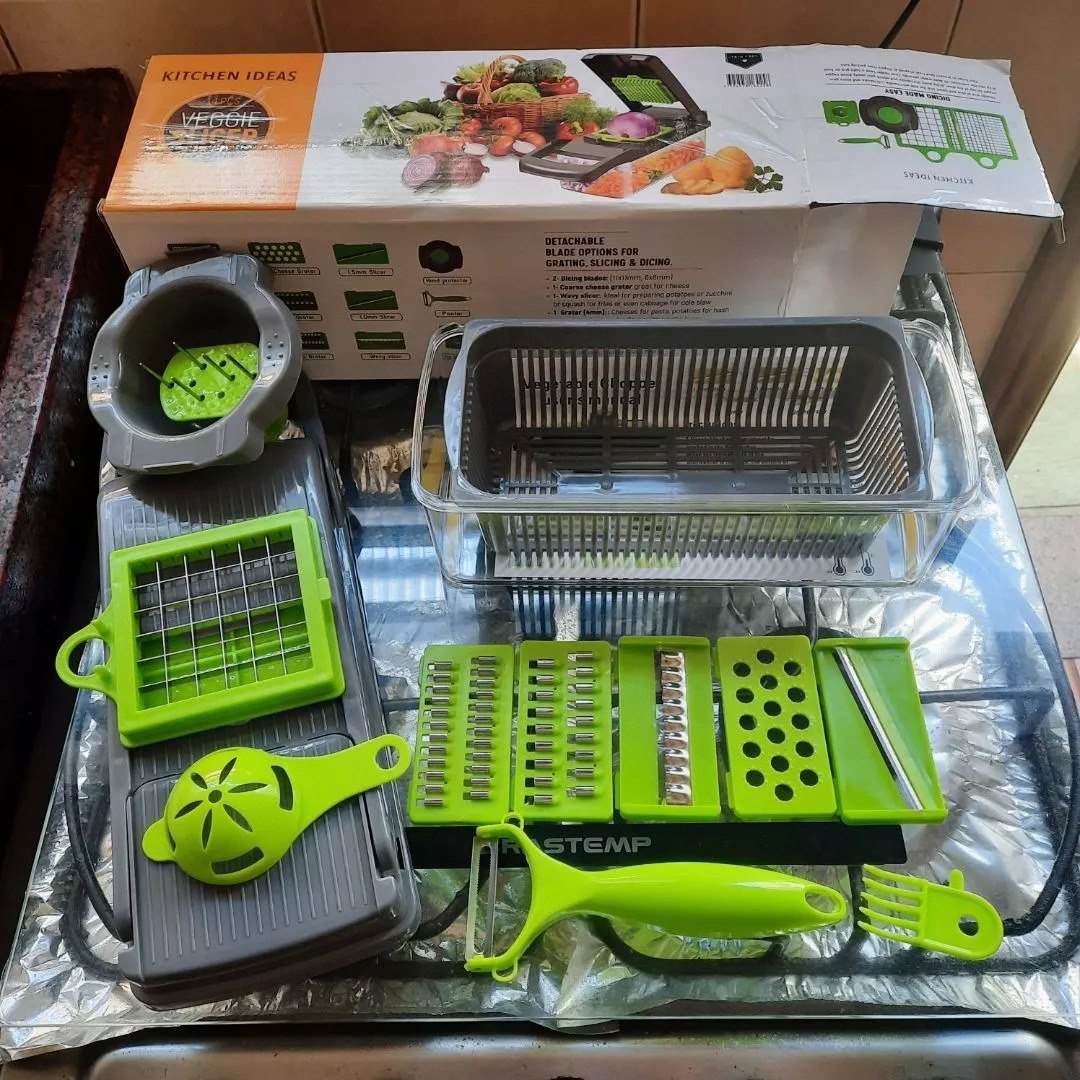 Profissional Multiuso Cozinha Slicer Aço Inox 15 em 1