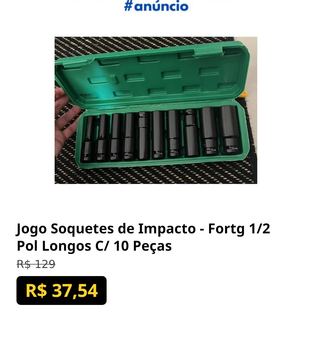 Jogo Soquetes de Impacto - Fortg 1/2 Pol Longos C/ 10 Peças