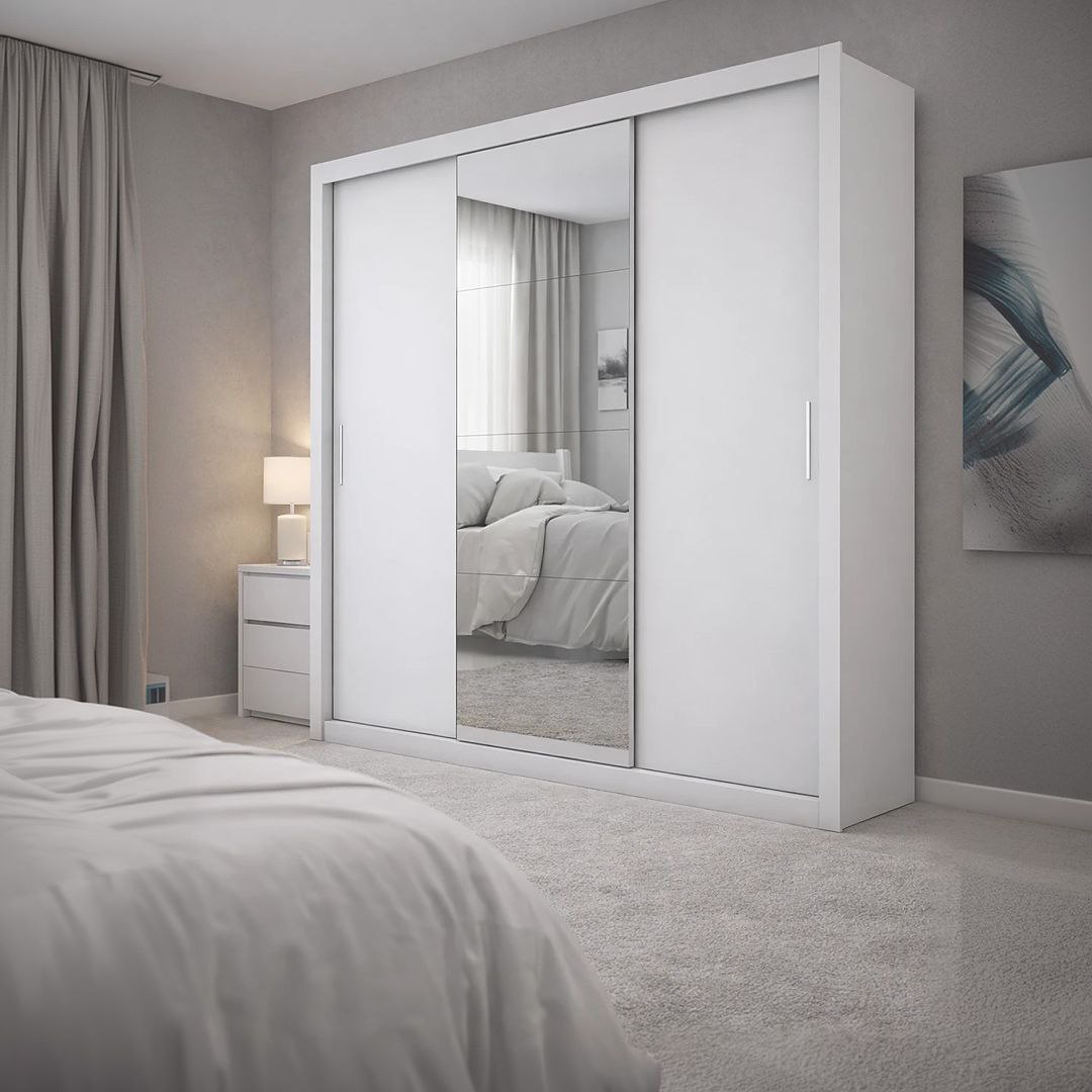 Guarda-roupa Carioca Móveis Melissa Glass Cor Branco