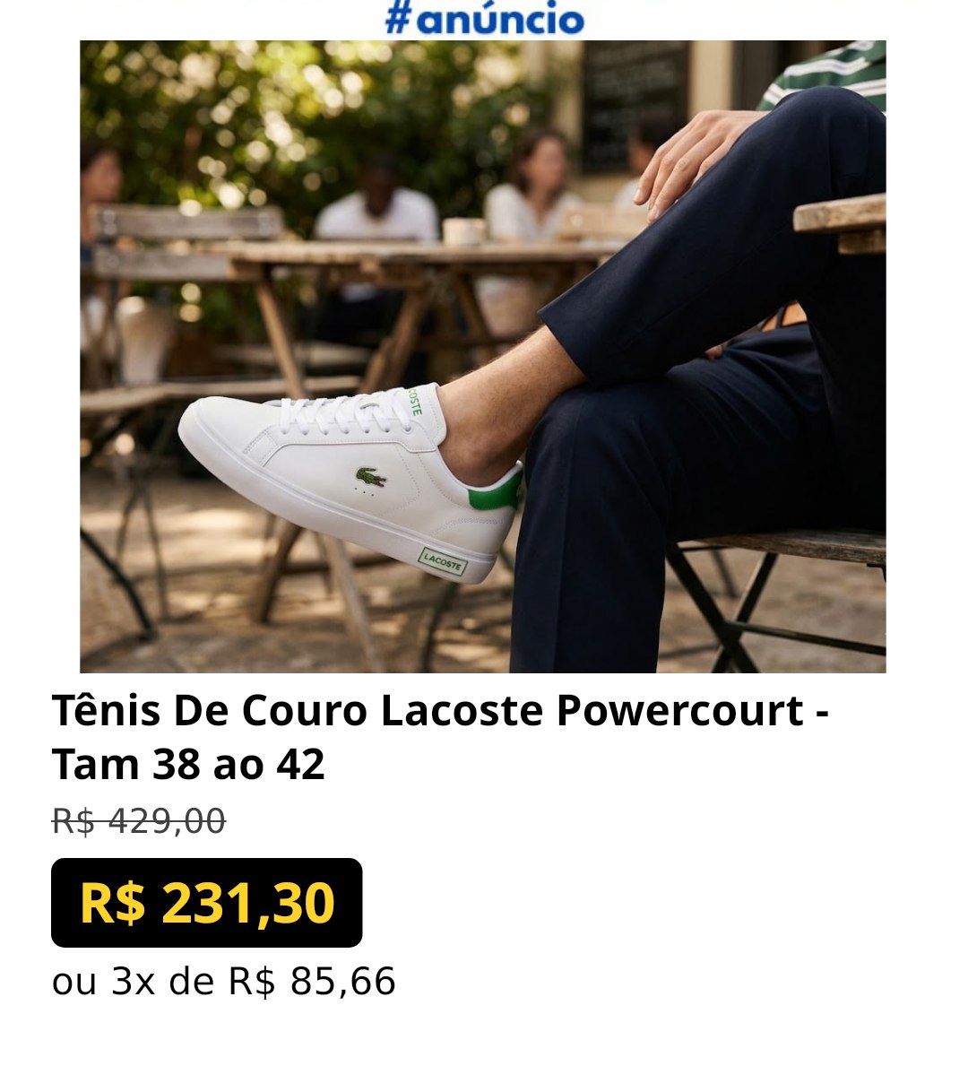 Tênis De Couro Lacoste Powercourt