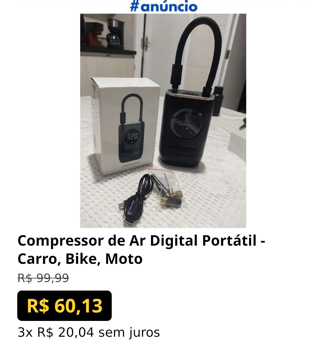 Compressor de Ar Digital Portátil