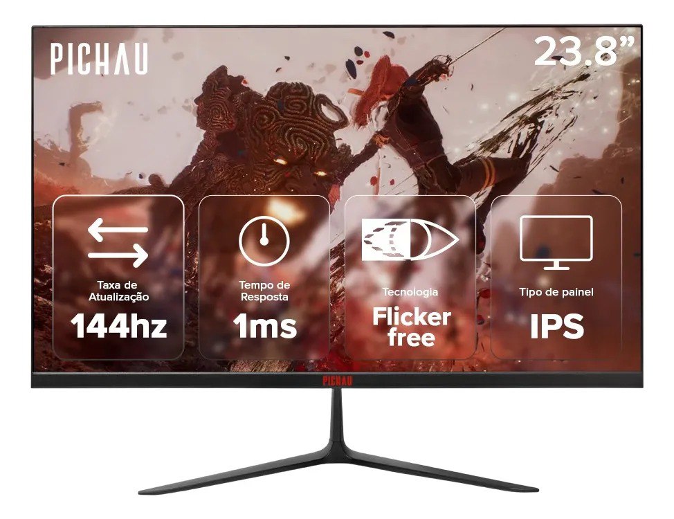 Monitor Gamer Pichau Athen V3 Pro 23.8 Pol Ips Fhd 1ms 144hz Preto