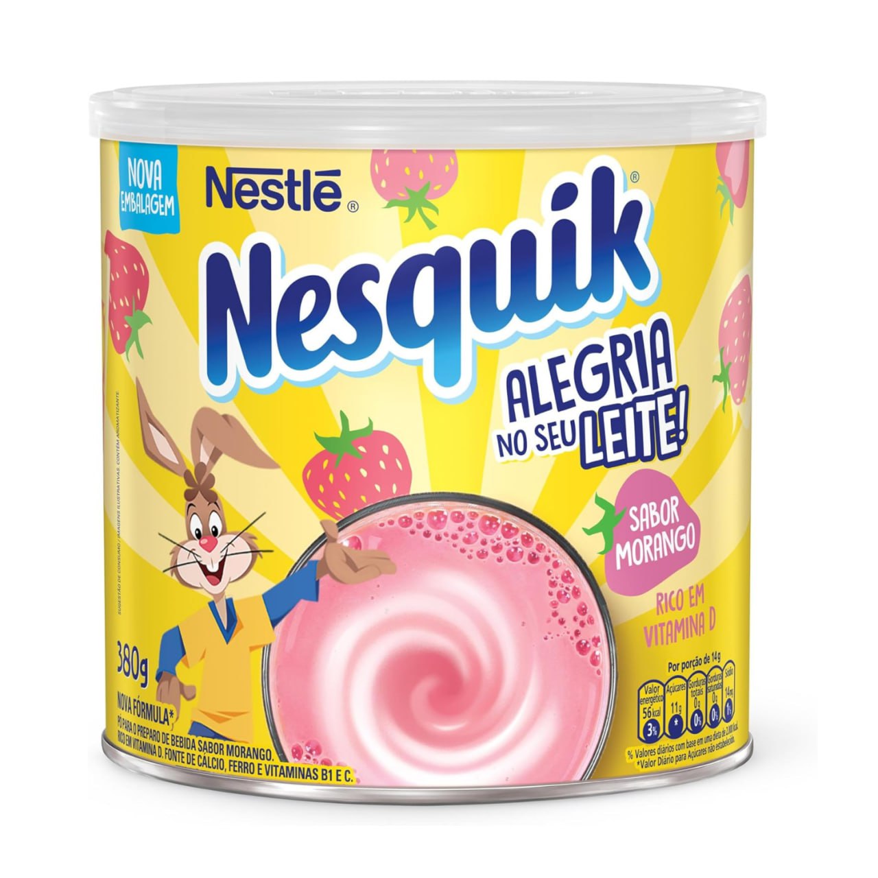 Achocolatado em Pó Morango Nesquik 380g