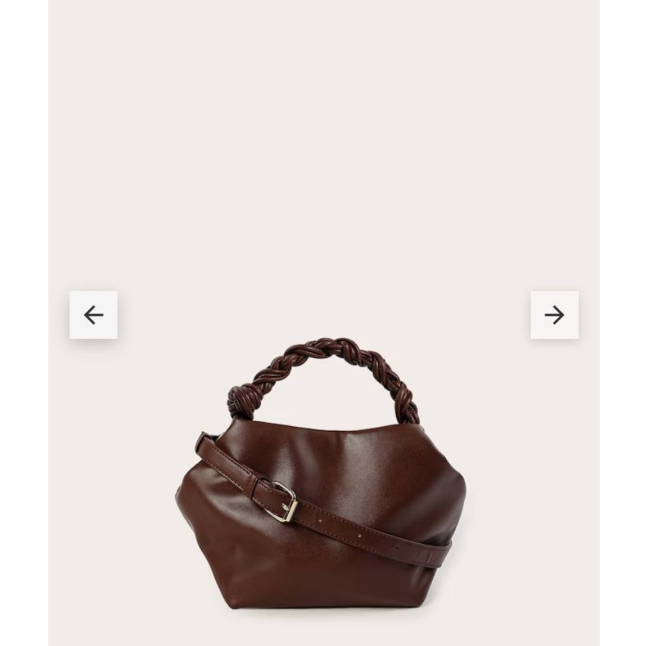 Bolsa de mão feminina P tote com alça trançada - Marrom