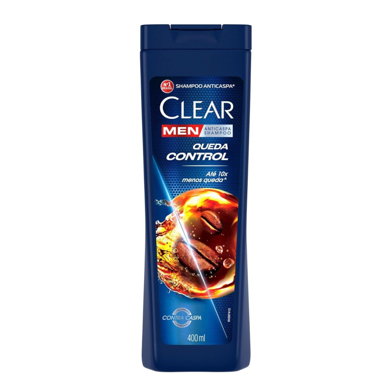 Clear Shampoo Anticaspa Men Queda Control Frasco 400Ml Branco