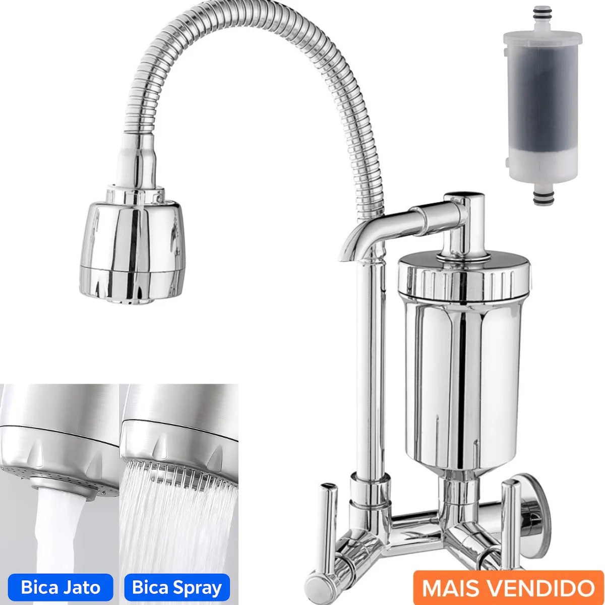 Torneira Com Filtro Flexível Gourmet Para Cozinha