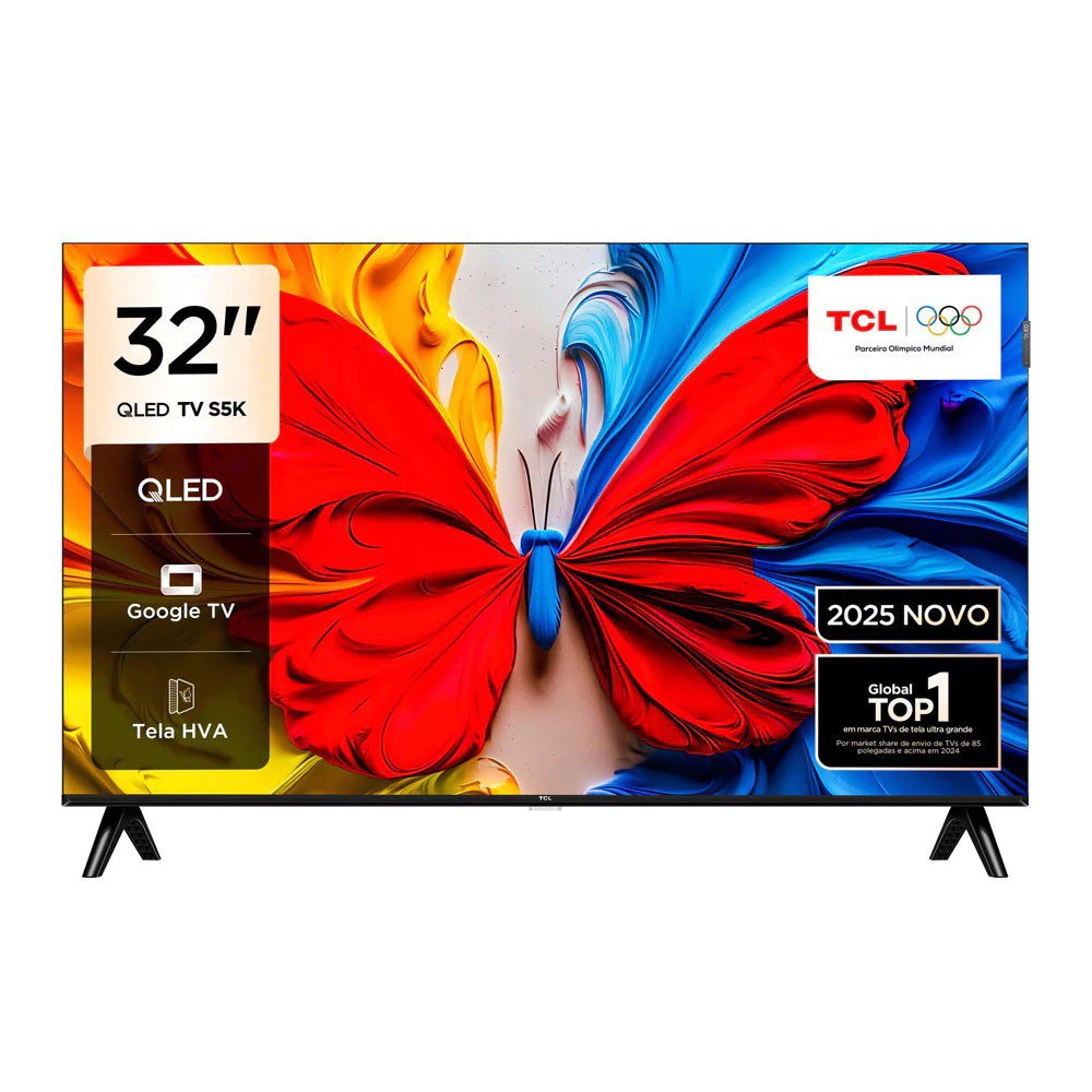 Smart TV 32 Polegadas FHD 32S5K QLED Dolby Audio TCL