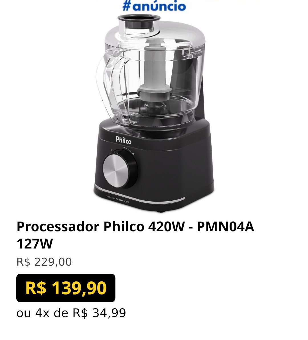 Processador Philco 420W - PMN04A 127W