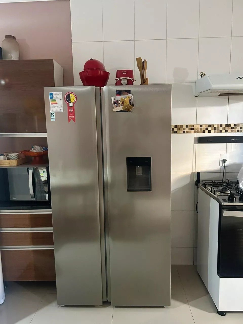 Refrigerador Side By Side Philco 486L Inox Eco Inverter PRF504ID